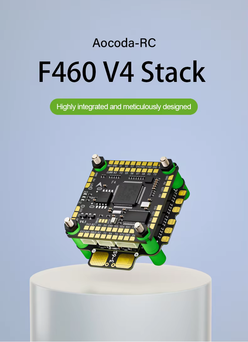 Aocoda PFLY F460 F405 V4 60A AM32 Stack ESC/FC Flight Controller for RC FPV Drone detail 1