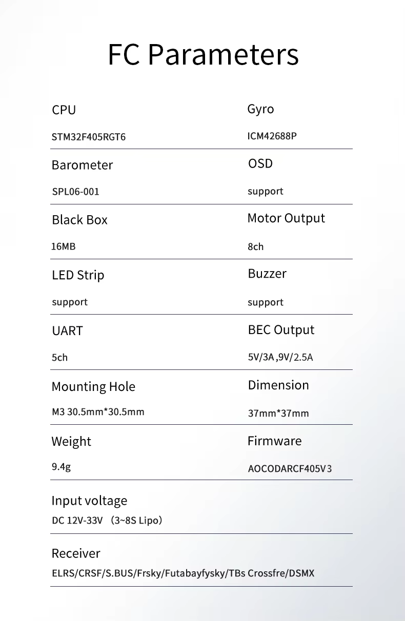 Aocoda PFLY F460 F405 V4 60A AM32 Stack ESC/FC Flight Controller for RC FPV Drone detail 4