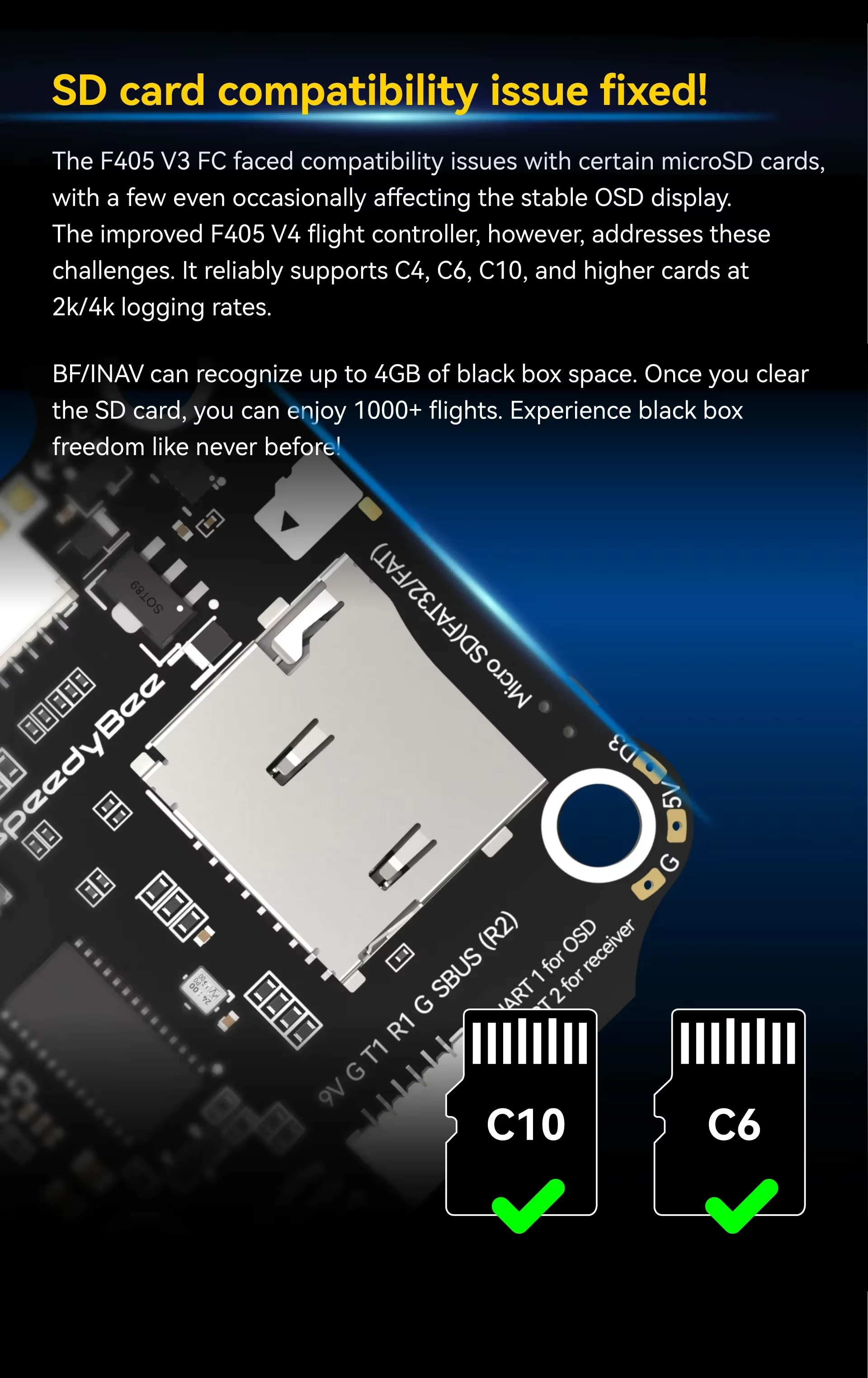 SpeedyBee F405 V4 FC&ESC FPV Stack ICM42688P F405 Flight Controller BLS 55A 4in1 ESC for FPV Freestyle Drone Speedybee F405 V4 detail 6