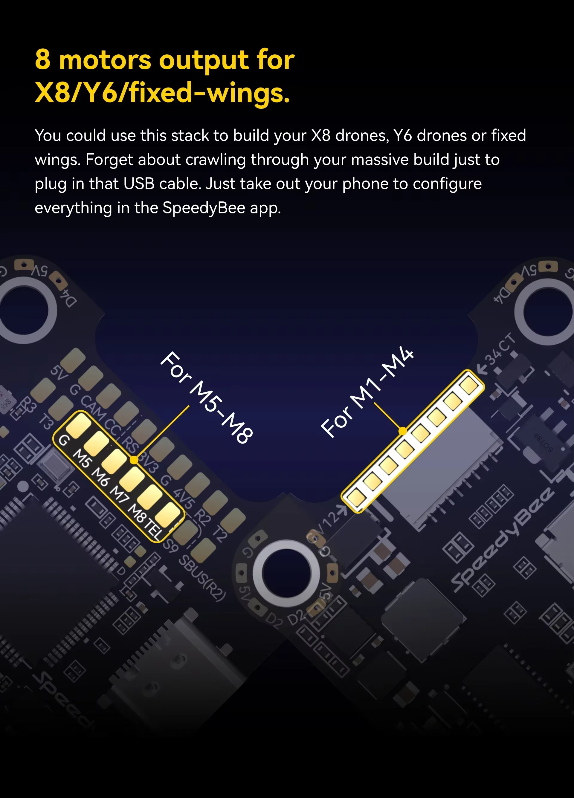 SpeedyBee F405 V4 FC&ESC FPV Stack ICM42688P F405 Flight Controller BLS 55A 4in1 ESC for FPV Freestyle Drone Speedybee F405 V4 detail 8